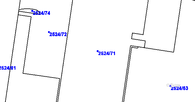 Parcela st. 2524/71 v KÚ Mohelnice, Katastrální mapa