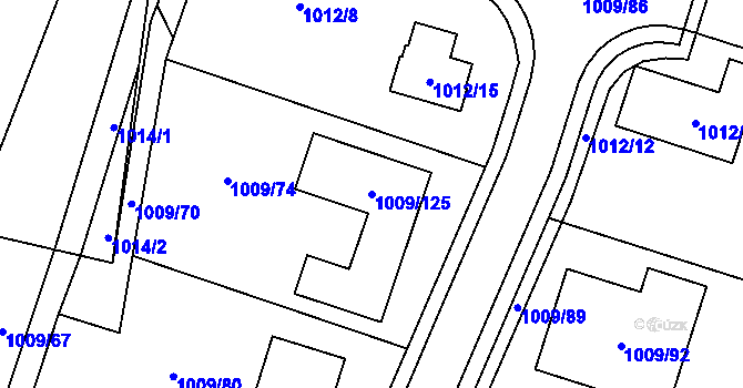 Parcela st. 1009/125 v KÚ Mohelnice, Katastrální mapa