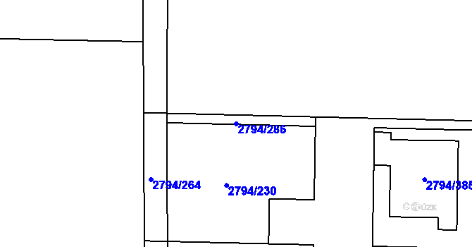 Parcela st. 2794/286 v KÚ Mohelnice, Katastrální mapa