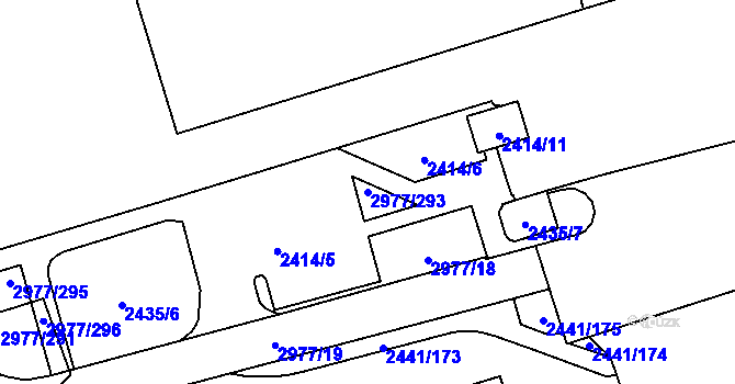 Parcela st. 2977/293 v KÚ Mohelnice, Katastrální mapa
