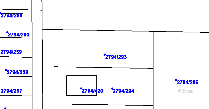 Parcela st. 2794/293 v KÚ Mohelnice, Katastrální mapa