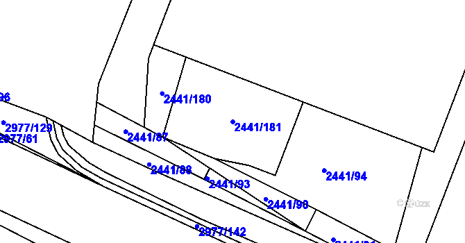 Parcela st. 2441/181 v KÚ Mohelnice, Katastrální mapa