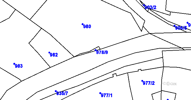 Parcela st. 978/9 v KÚ Mohelnice, Katastrální mapa