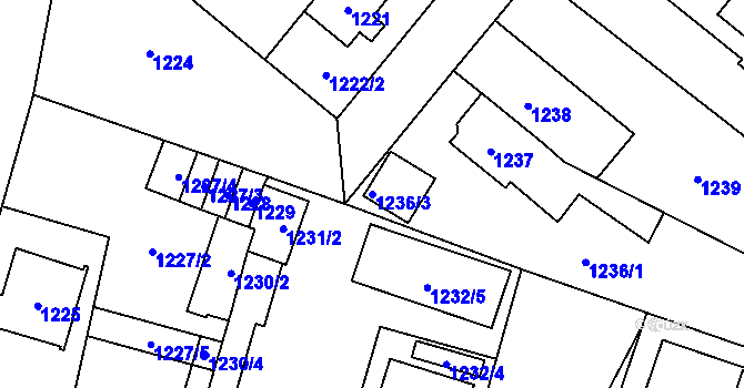 Parcela st. 1236/3 v KÚ Mohelnice, Katastrální mapa