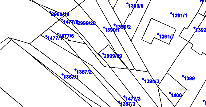 Parcela st. 2999/59 v KÚ Mohelnice, Katastrální mapa