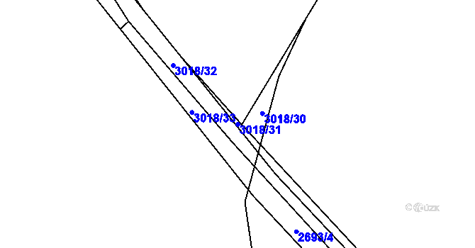 Parcela st. 3018/31 v KÚ Mohelnice, Katastrální mapa
