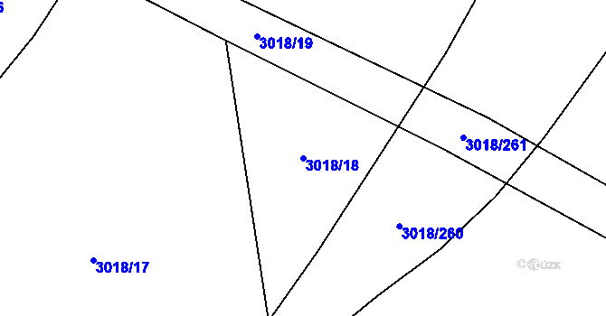 Parcela st. 3018/18 v KÚ Mohelnice, Katastrální mapa