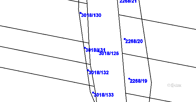 Parcela st. 3018/126 v KÚ Mohelnice, Katastrální mapa