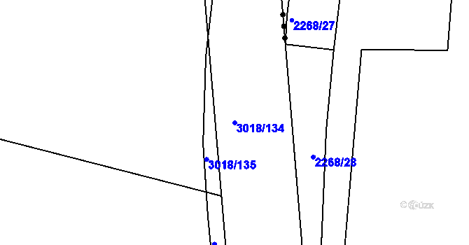 Parcela st. 3018/134 v KÚ Mohelnice, Katastrální mapa