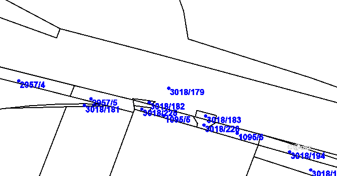 Parcela st. 3018/179 v KÚ Mohelnice, Katastrální mapa