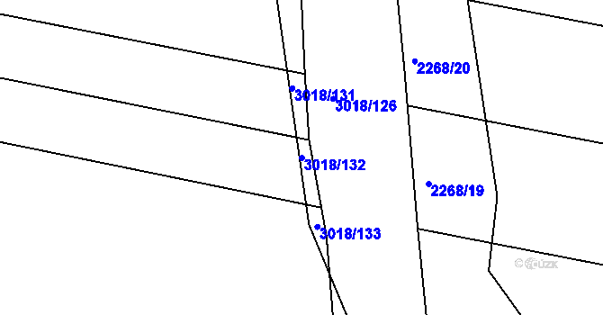 Parcela st. 3018/132 v KÚ Mohelnice, Katastrální mapa