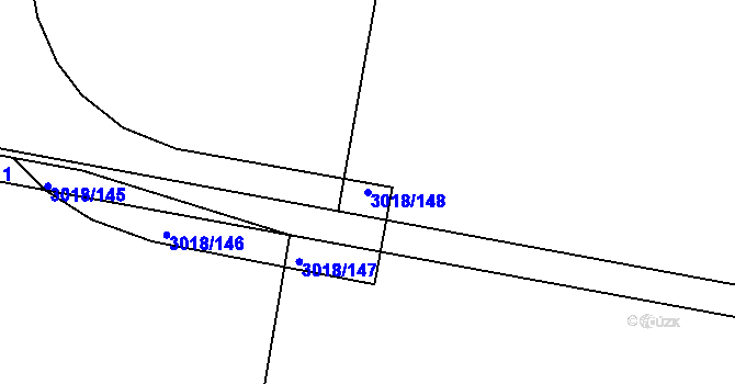 Parcela st. 3018/148 v KÚ Mohelnice, Katastrální mapa