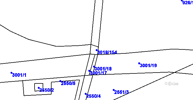 Parcela st. 3018/154 v KÚ Mohelnice, Katastrální mapa