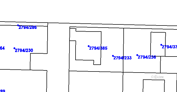 Parcela st. 2794/385 v KÚ Mohelnice, Katastrální mapa
