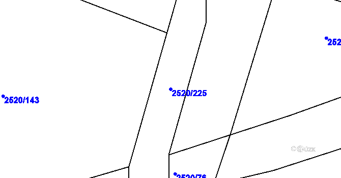 Parcela st. 2520/225 v KÚ Mohelnice, Katastrální mapa
