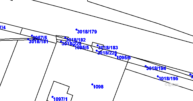 Parcela st. 3018/226 v KÚ Mohelnice, Katastrální mapa