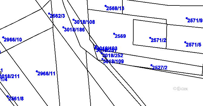 Parcela st. 3018/252 v KÚ Mohelnice, Katastrální mapa