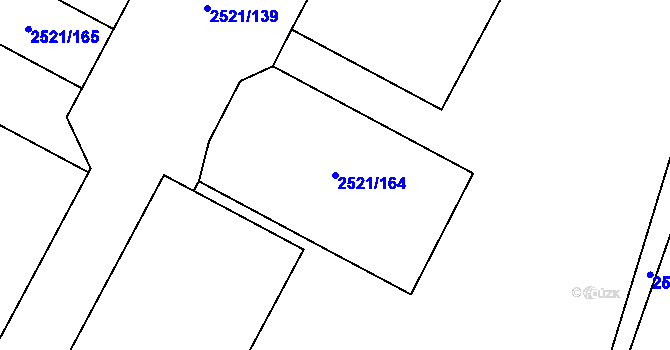 Parcela st. 2521/164 v KÚ Mohelnice, Katastrální mapa
