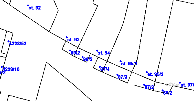 Parcela st. 94 v KÚ Mohelno, Katastrální mapa