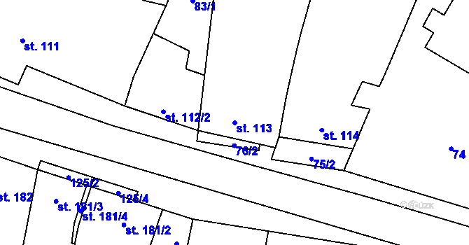 Parcela st. 113 v KÚ Mohelno, Katastrální mapa