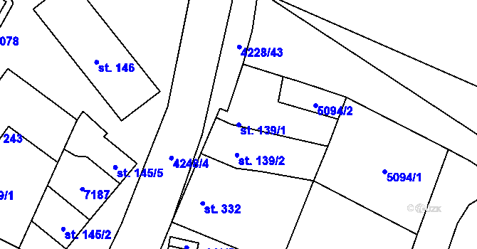 Parcela st. 139/1 v KÚ Mohelno, Katastrální mapa