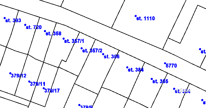 Parcela st. 356 v KÚ Mohelno, Katastrální mapa