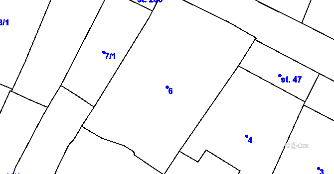 Parcela st. 6 v KÚ Mohelno, Katastrální mapa