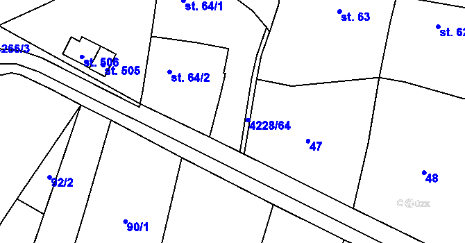 Parcela st. 46 v KÚ Mohelno, Katastrální mapa