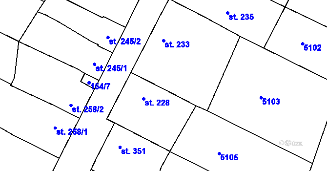 Parcela st. 154/8 v KÚ Mohelno, Katastrální mapa