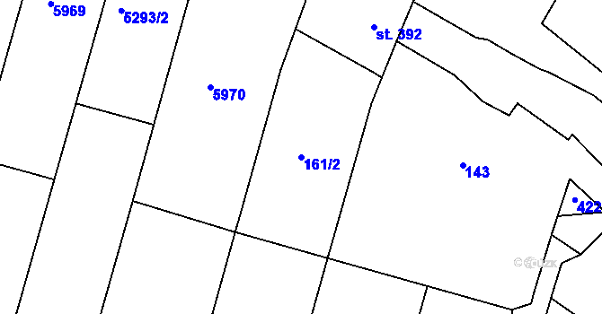 Parcela st. 161/2 v KÚ Mohelno, Katastrální mapa