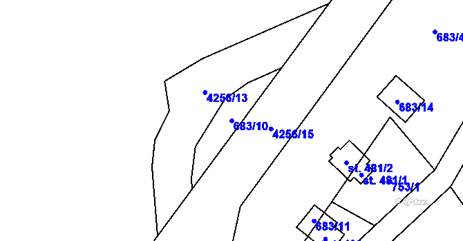 Parcela st. 683/10 v KÚ Mohelno, Katastrální mapa