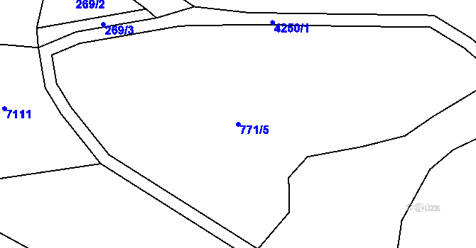 Parcela st. 771/5 v KÚ Mohelno, Katastrální mapa