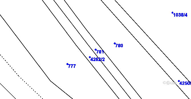 Parcela st. 781 v KÚ Mohelno, Katastrální mapa