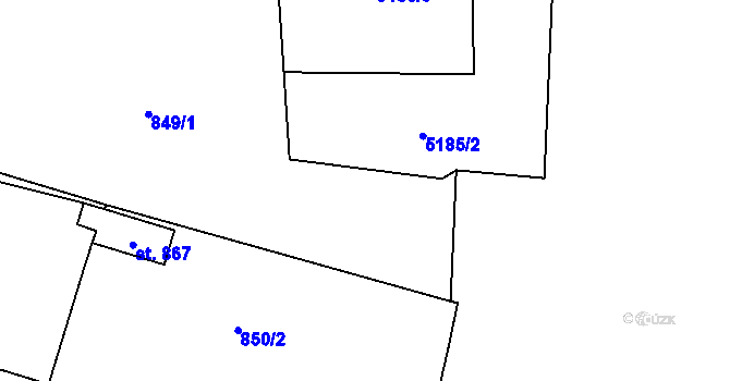 Parcela st. 847 v KÚ Mohelno, Katastrální mapa