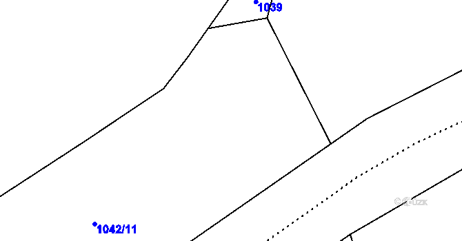 Parcela st. 1042/12 v KÚ Mohelno, Katastrální mapa