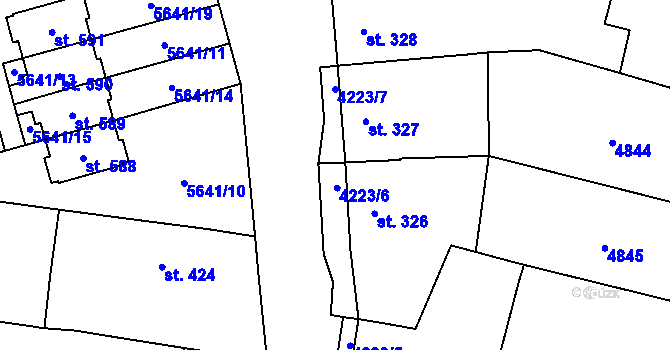 Parcela st. 3278/1 v KÚ Mohelno, Katastrální mapa