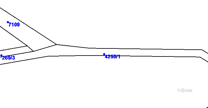Parcela st. 4250/1 v KÚ Mohelno, Katastrální mapa