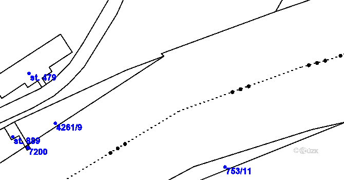 Parcela st. 4261/5 v KÚ Mohelno, Katastrální mapa