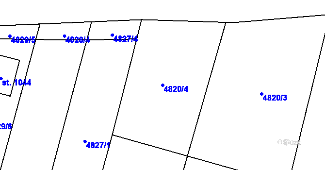 Parcela st. 4820/4 v KÚ Mohelno, Katastrální mapa