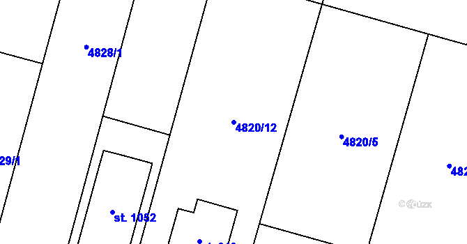 Parcela st. 4820/12 v KÚ Mohelno, Katastrální mapa