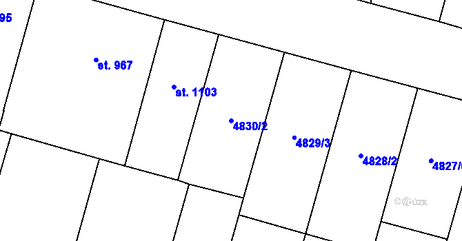 Parcela st. 4830/2 v KÚ Mohelno, Katastrální mapa