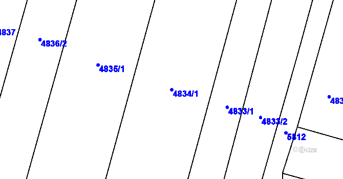 Parcela st. 4834/1 v KÚ Mohelno, Katastrální mapa