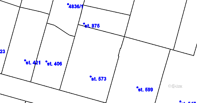Parcela st. 4835/2 v KÚ Mohelno, Katastrální mapa