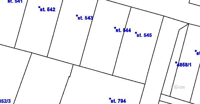 Parcela st. 4854/2 v KÚ Mohelno, Katastrální mapa