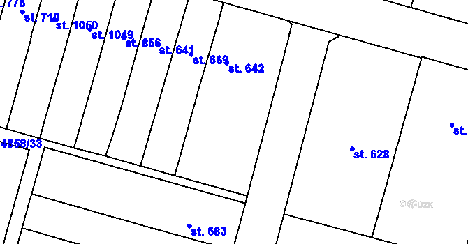 Parcela st. 4858/11 v KÚ Mohelno, Katastrální mapa