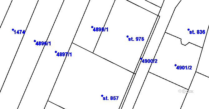 Parcela st. 4899/2 v KÚ Mohelno, Katastrální mapa