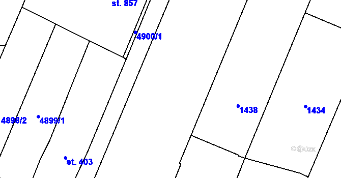 Parcela st. 4901/1 v KÚ Mohelno, Katastrální mapa