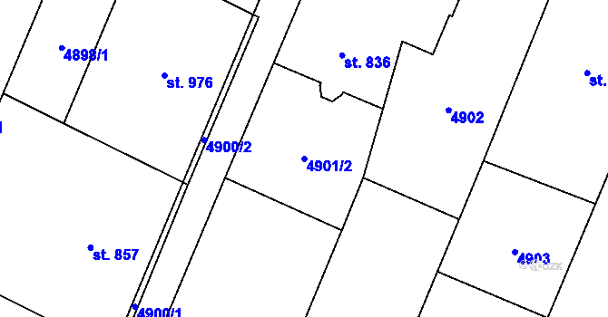Parcela st. 4901/2 v KÚ Mohelno, Katastrální mapa