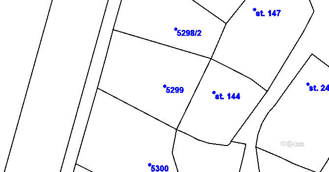 Parcela st. 5299 v KÚ Mohelno, Katastrální mapa