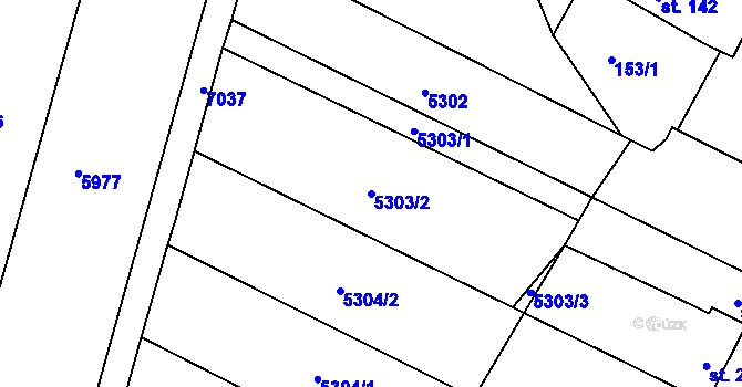 Parcela st. 5303/2 v KÚ Mohelno, Katastrální mapa